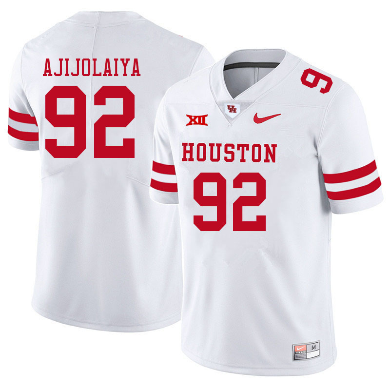 Men #92 Hakeem Ajijolaiya Houston Cougars College Big 12 Conference Football Jerseys Sale-White